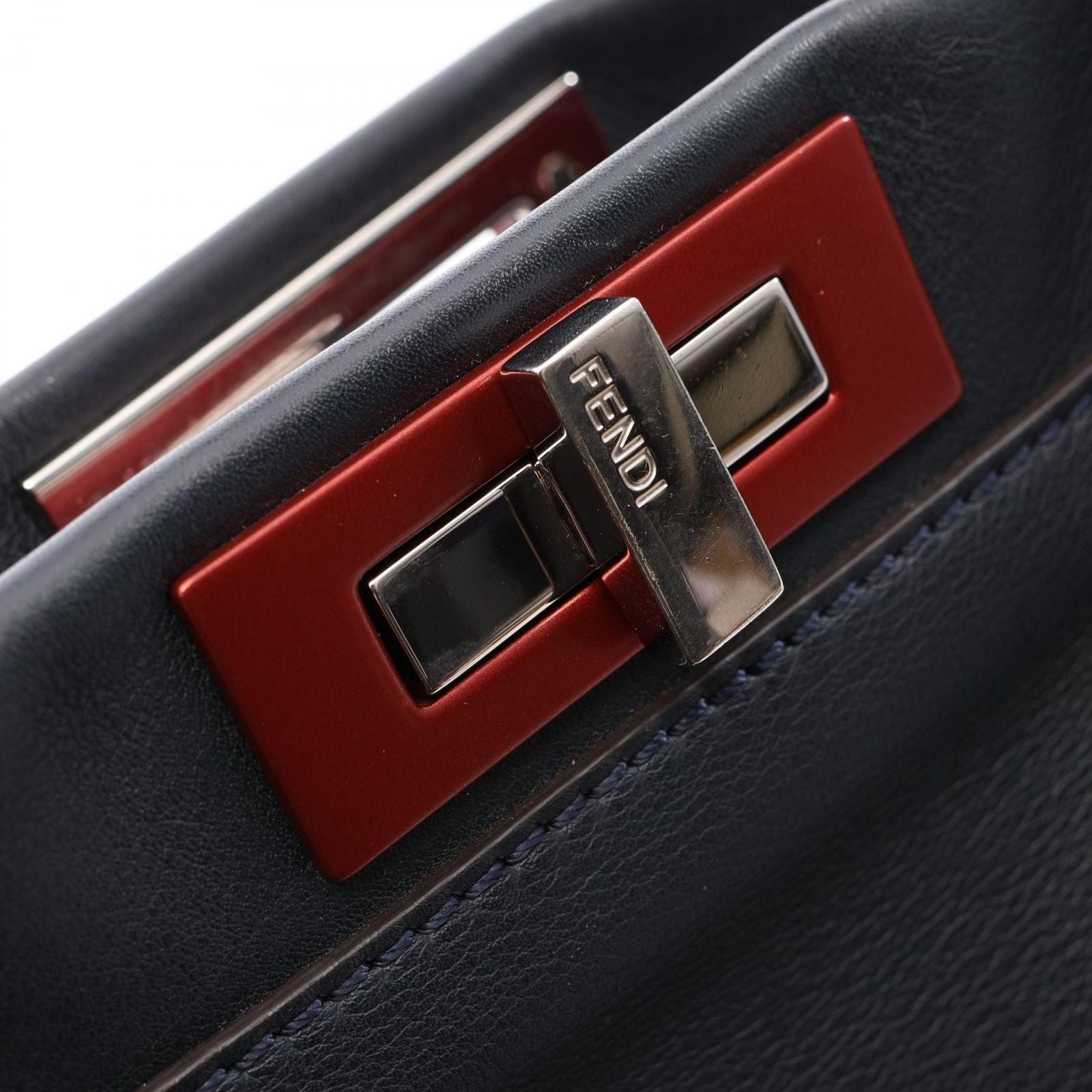 Fendi Handbag Peekaboo Regular 2-Way Navy Leather — view 9