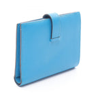 Hermes Bifold Wallet Bearn Compact Blue Zanzibar Leather — view 2