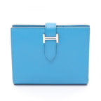 Hermes Bifold Wallet Bearn Compact Blue Zanzibar Leather