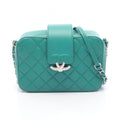 Chanel Shoulder Bag Quilted Half Coco Green Caviar Leather Chain