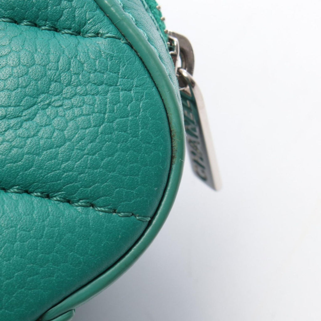Chanel Shoulder Bag Quilted Half Coco Green Caviar Leather Chain — view 8