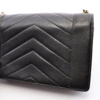 Chanel Shoulder Bag Stitch Mini Black Gold Lambskin Chain — view 9