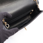 Chanel Shoulder Bag Stitch Mini Black Gold Lambskin Chain — view 3