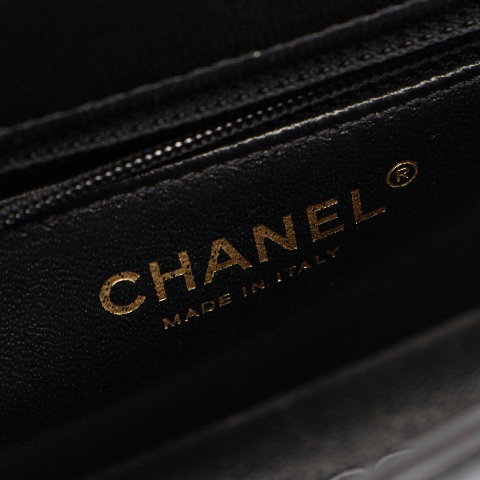 Chanel Shoulder Bag Stitch Mini Black Gold Lambskin Chain — view 4