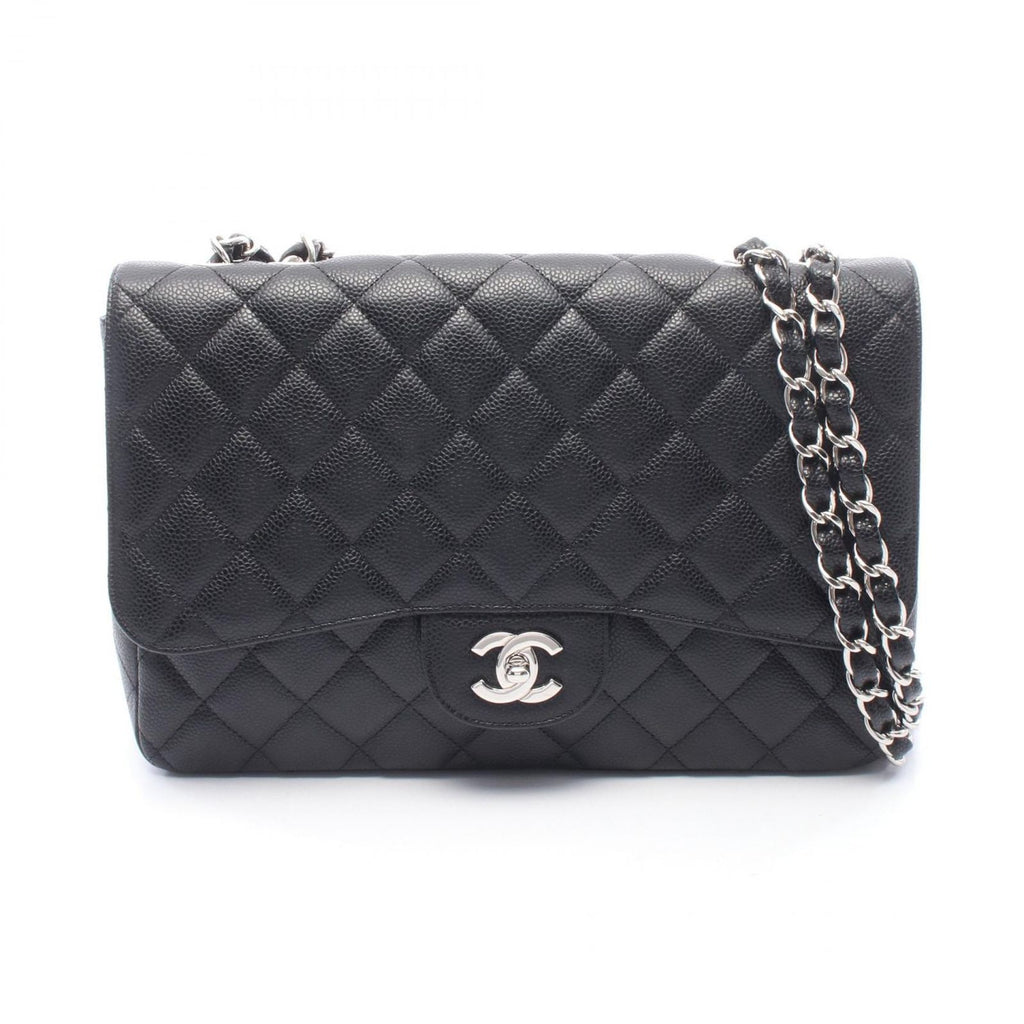 Chanel Shoulder Bag Deca Quilted 30 Single Flap Black Calf Chain