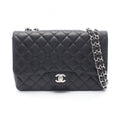 Chanel Shoulder Bag Deca Quilted 30 Single Flap Black Calf Chain