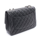 Chanel Shoulder Bag Deca Quilted 30 Single Flap Black Calf Chain — view 2