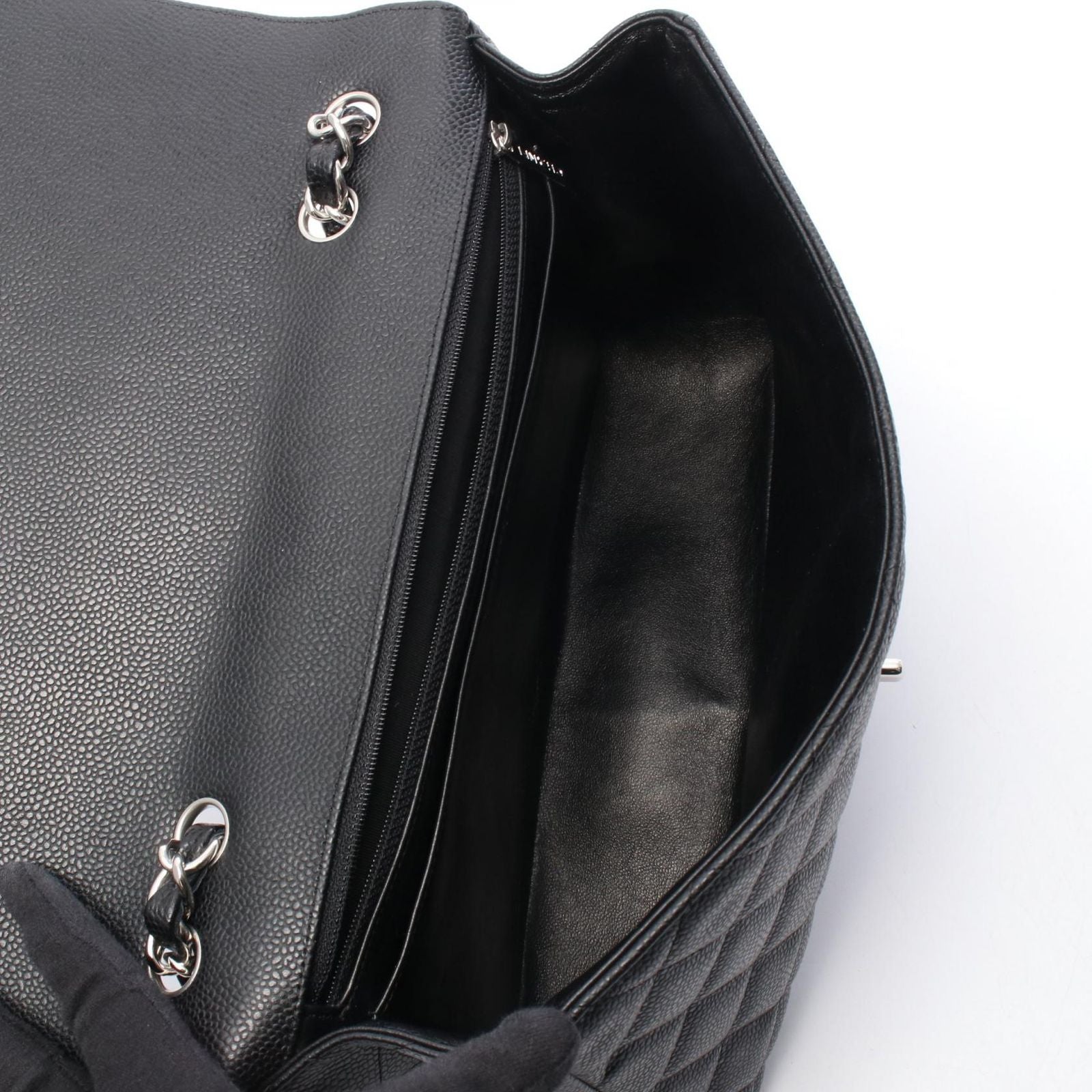 Chanel Shoulder Bag Deca Quilted 30 Single Flap Black Calf Chain — view 3