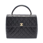 Chanel Handbag Quilted Black Lambskin Top Handle