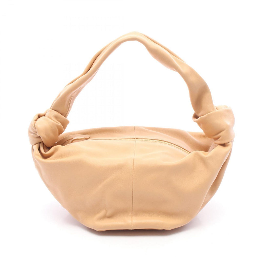 Bottega Veneta Handbag Double Knot Top Handle Beige Leather Mini