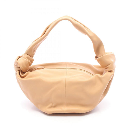 Bottega Veneta Handbag Double Knot Top Handle Beige Leather Mini