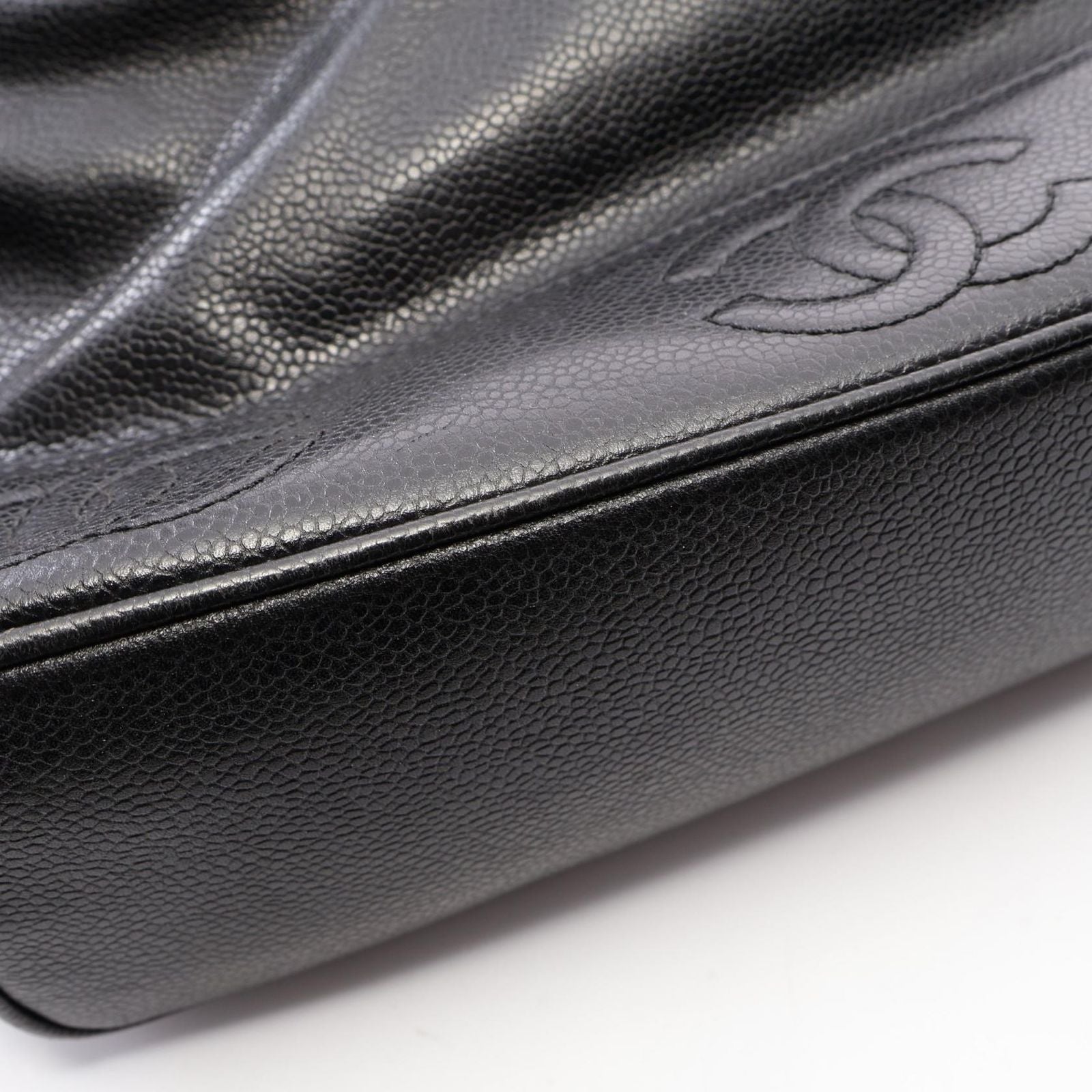 Chanel Backpack Triple CC Logo Black Calf Coco — view 6