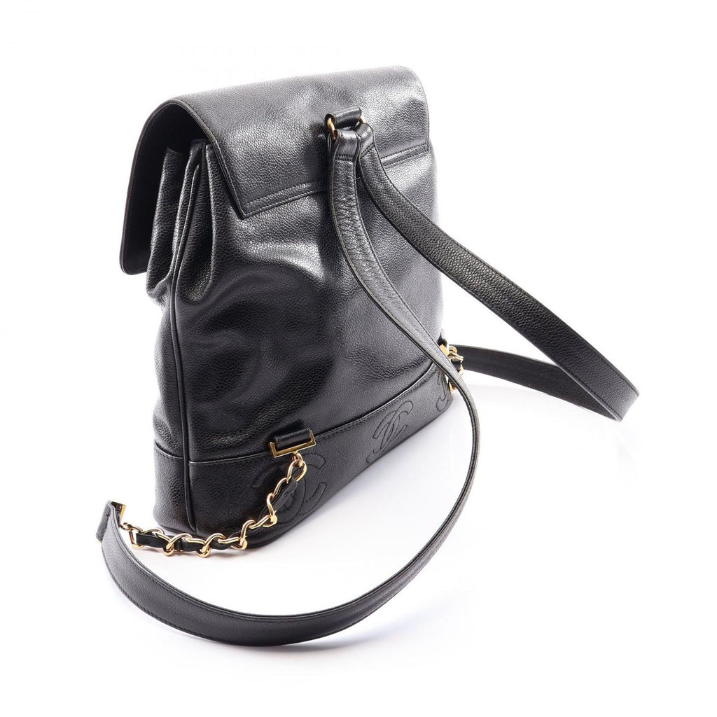 Chanel Backpack Triple CC Logo Black Calf Coco — view 2