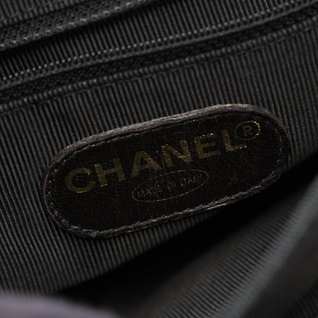 Chanel Backpack Triple CC Logo Black Calf Coco — view 4