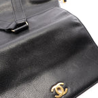 Chanel Backpack Triple CC Logo Black Calf Coco — view 8