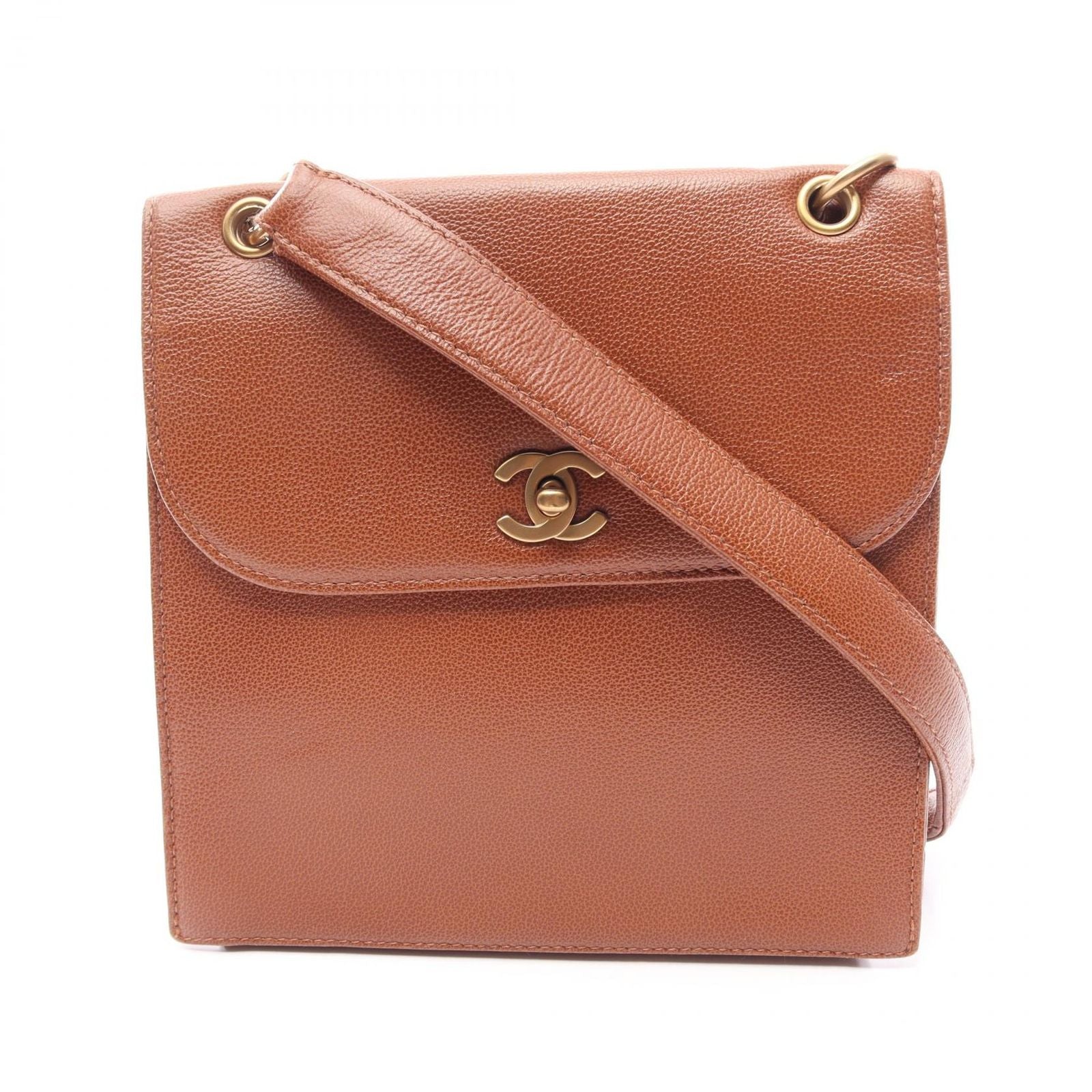 Chanel Shoulder Bag Brown Calf