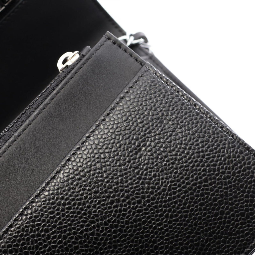 Chanel Shoulder Bag CC Logo Black Calf CC Chain Wallet — view 9