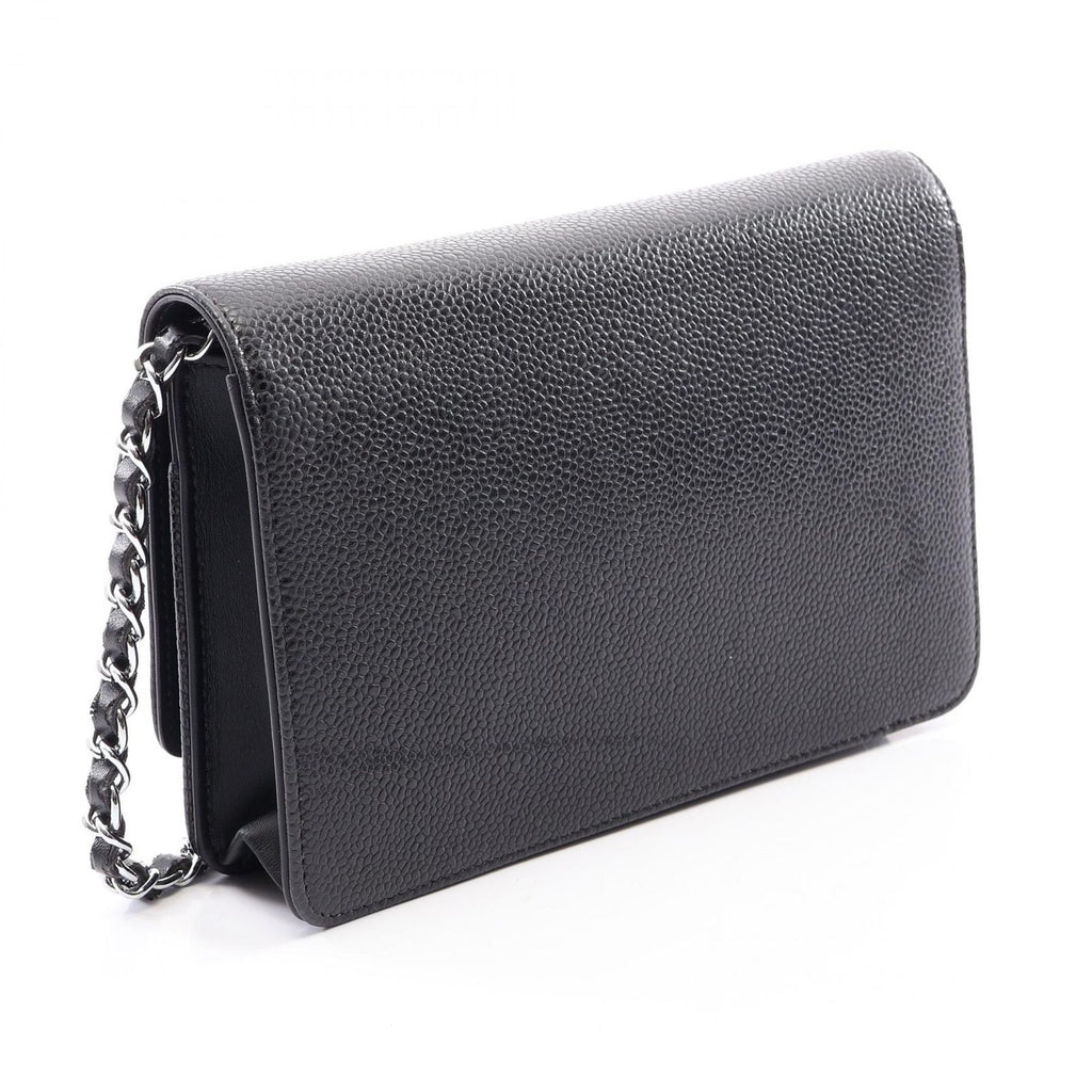 Chanel Shoulder Bag CC Logo Black Calf CC Chain Wallet — view 2
