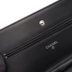 Chanel Shoulder Bag CC Logo Black Calf CC Chain Wallet — view 7
