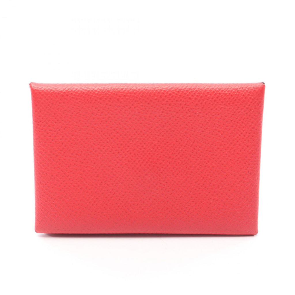 Hermes Coin Case Calvi Rue Jukazak Red Leather