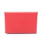 Hermes Coin Case Calvi Rue Jukazak Red Leather