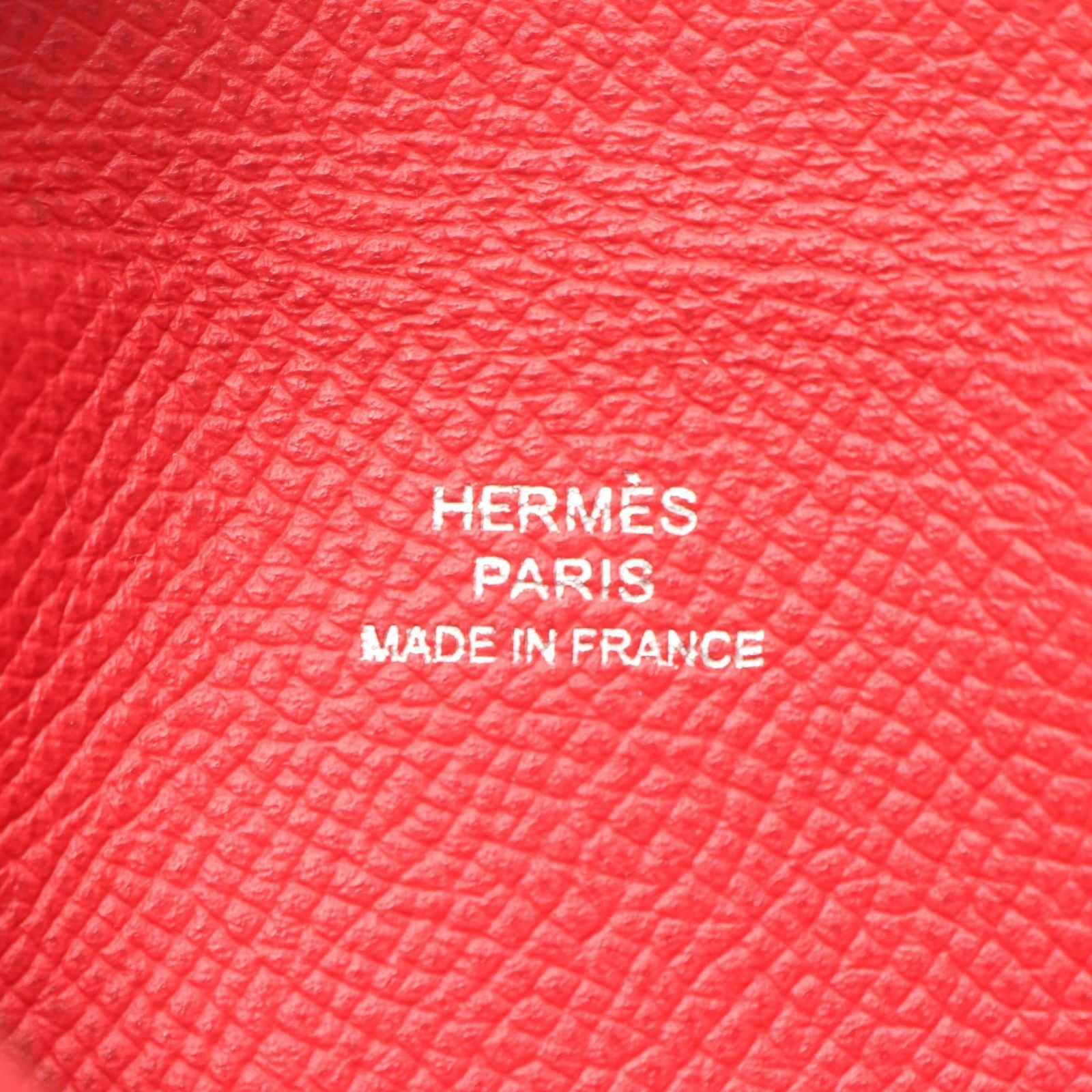 Hermes Coin Case Calvi Rue Jukazak Red Leather — view 5