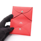 Hermes Coin Case Calvi Rue Jukazak Red Leather — view 3