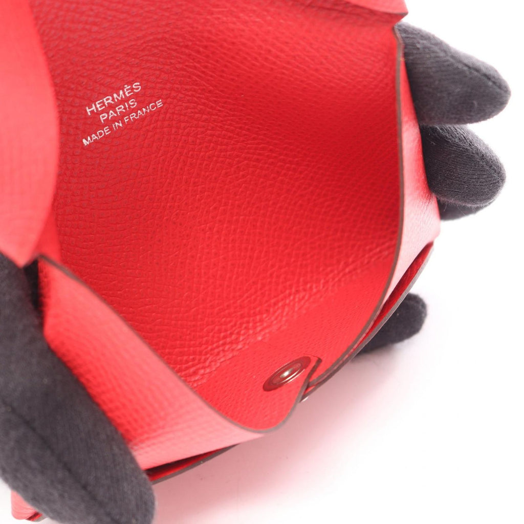Hermes Coin Case Calvi Rue Jukazak Red Leather — view 4