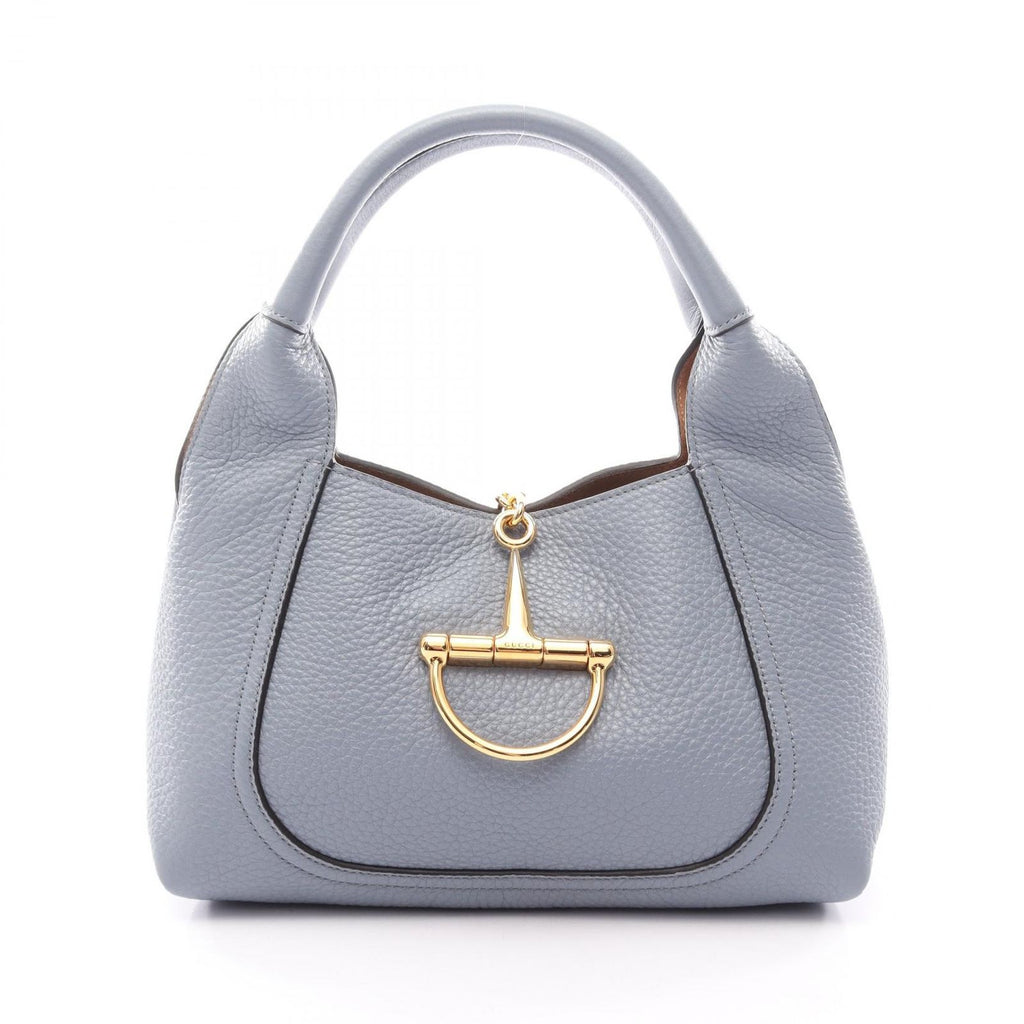 Gucci Handbag Soft Bit Small Blue Gray Leather
