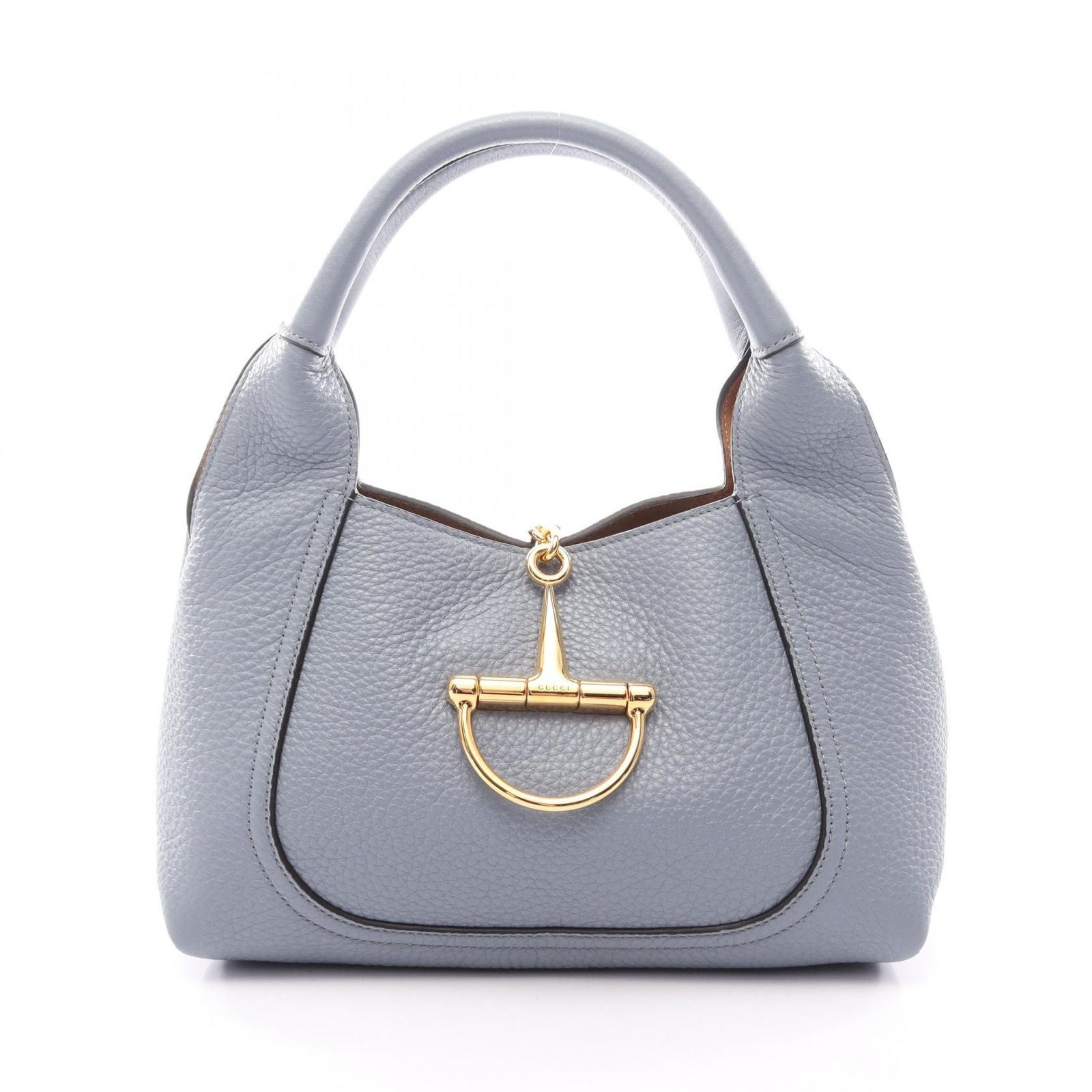 Gucci Handbag Soft Bit Small Blue Gray Leather