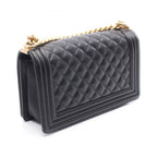 Chanel Shoulder Bag Boy Black Caviar Leather Boy Chain — view 2