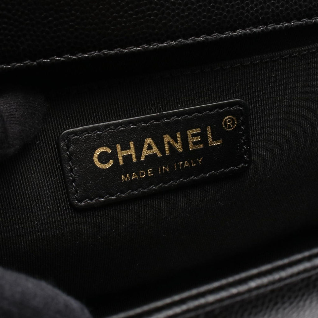 Chanel Shoulder Bag Boy Black Caviar Leather Boy Chain — view 4