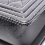 Chanel Shoulder Bag Boy Black Caviar Leather Boy Chain — view 8