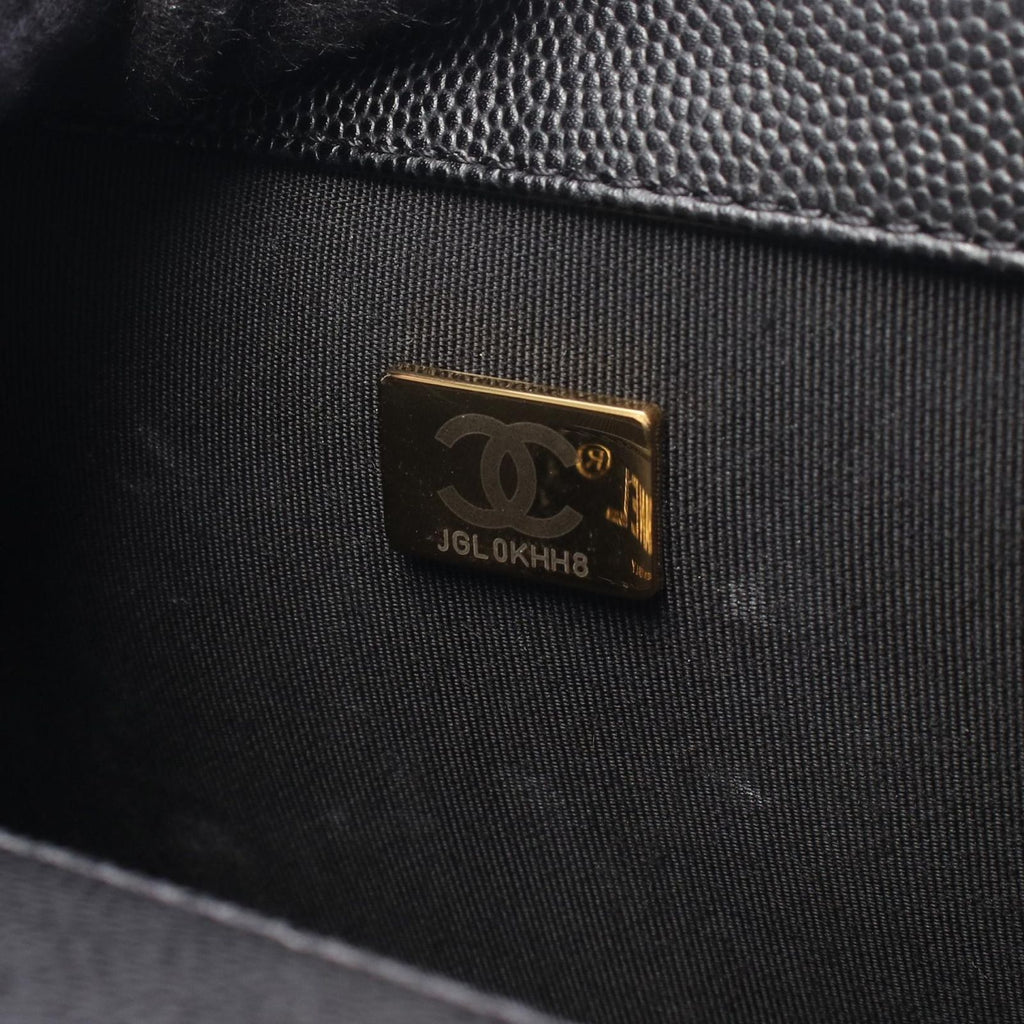 Chanel Shoulder Bag Boy Black Caviar Leather Boy Chain — view 5