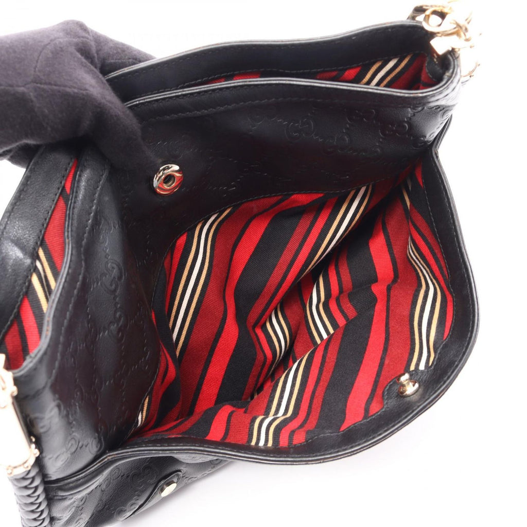 Gucci Shoulder Bag Interlocking Guccissima Black Leather Guccissima — view 4