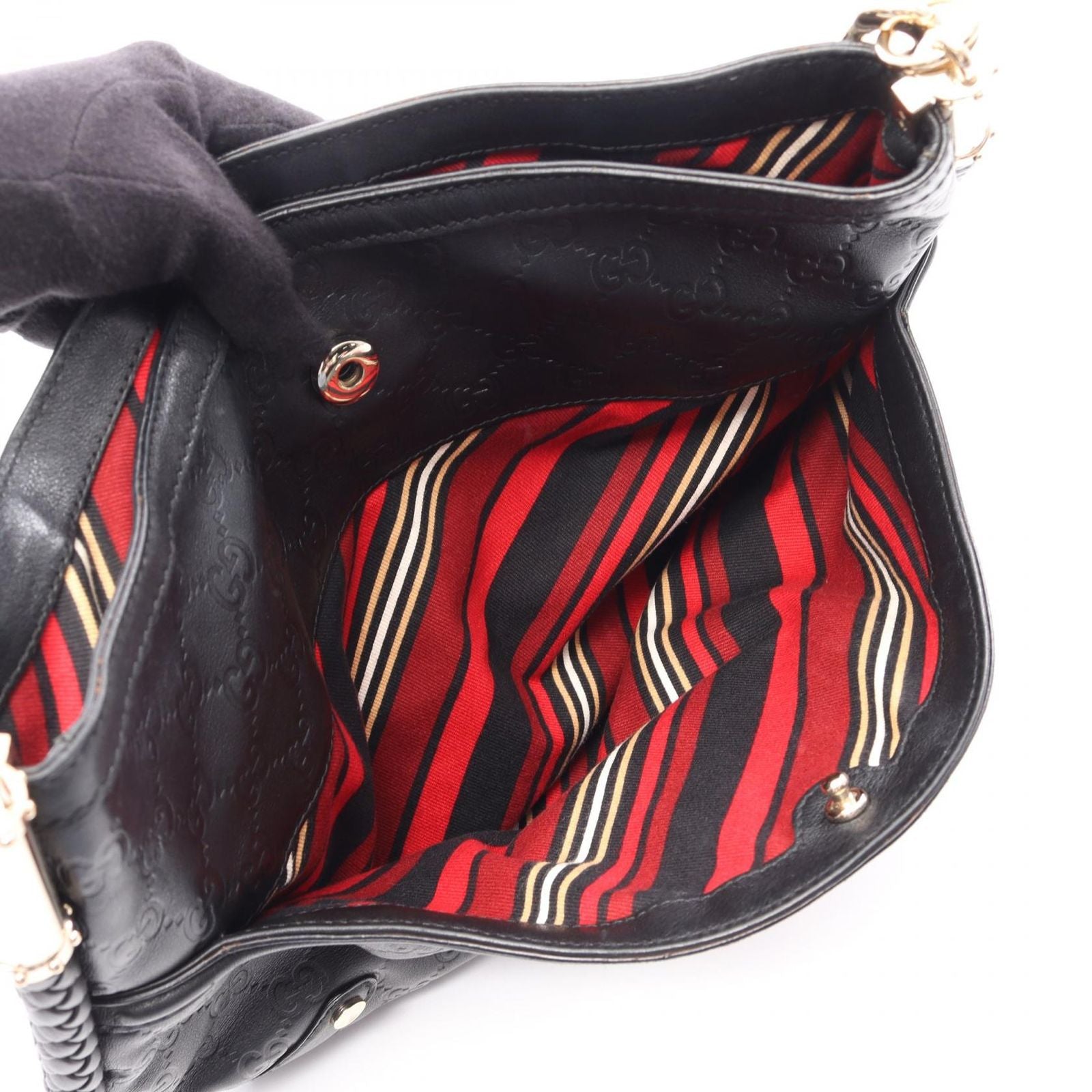 Gucci Shoulder Bag Interlocking Guccissima Black Leather Guccissima — view 4