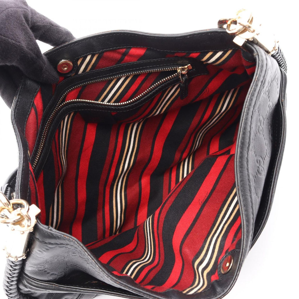 Gucci Shoulder Bag Interlocking Guccissima Black Leather Guccissima — view 3