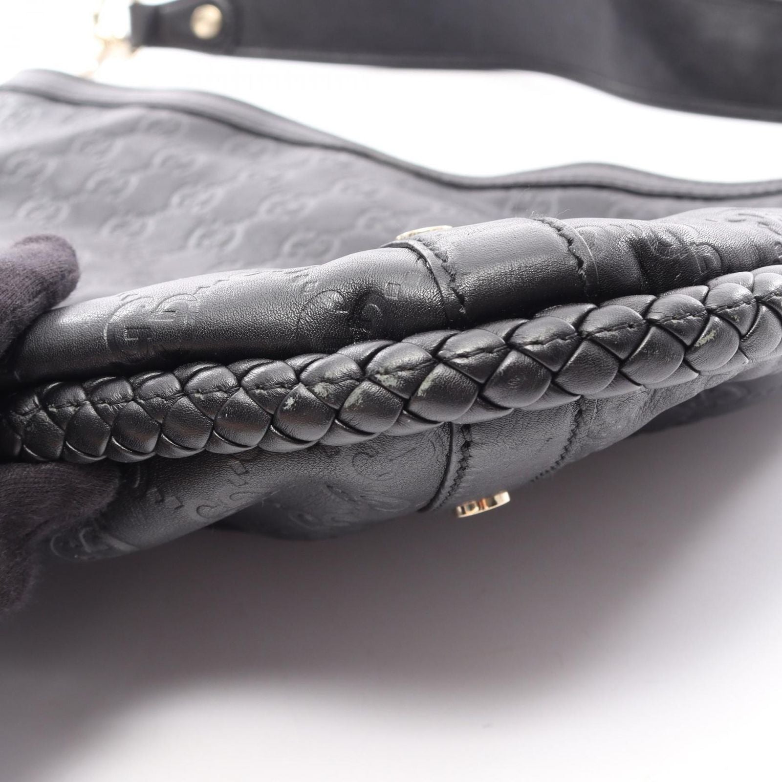 Gucci Shoulder Bag Interlocking Guccissima Black Leather Guccissima — view 9