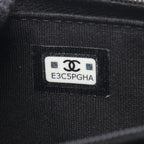 Chanel Shoulder Bag Quilted Mini Chain Wallet Metallic Black Calf — view 5