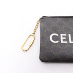 Celine Coin Case Triomphe Card with Key Ring Black — view 5