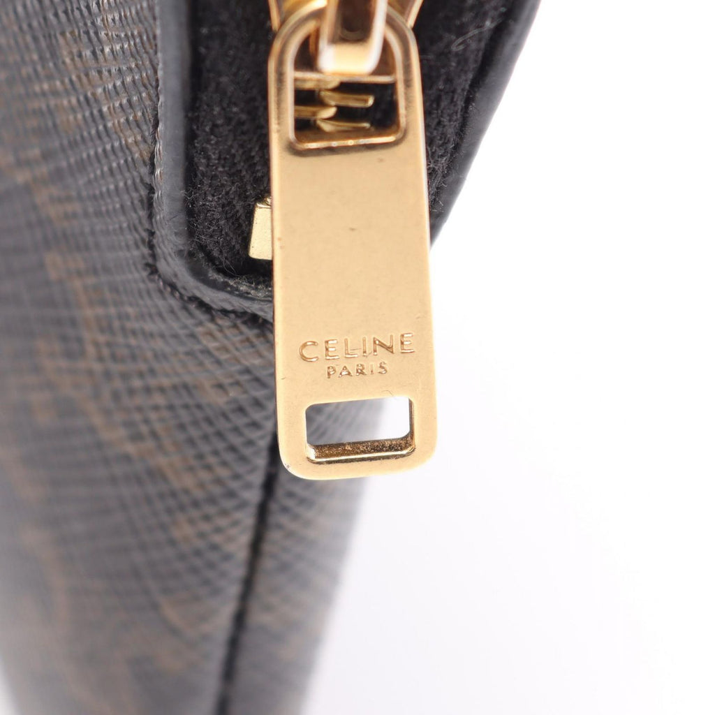 Celine Coin Case Triomphe Card with Key Ring Black — view 4