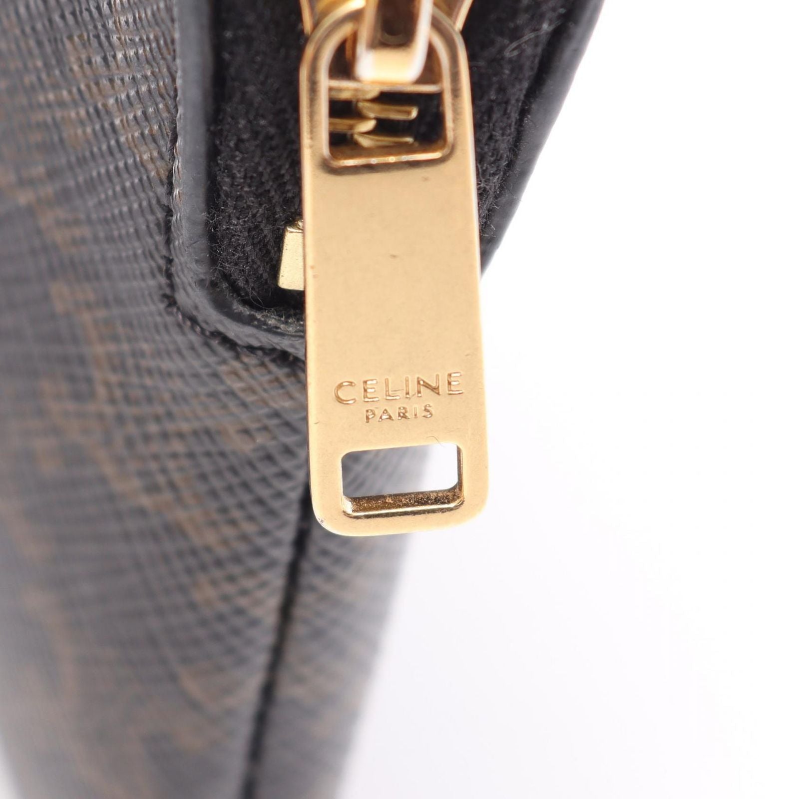 Celine Coin Case Triomphe Card with Key Ring Black — view 4