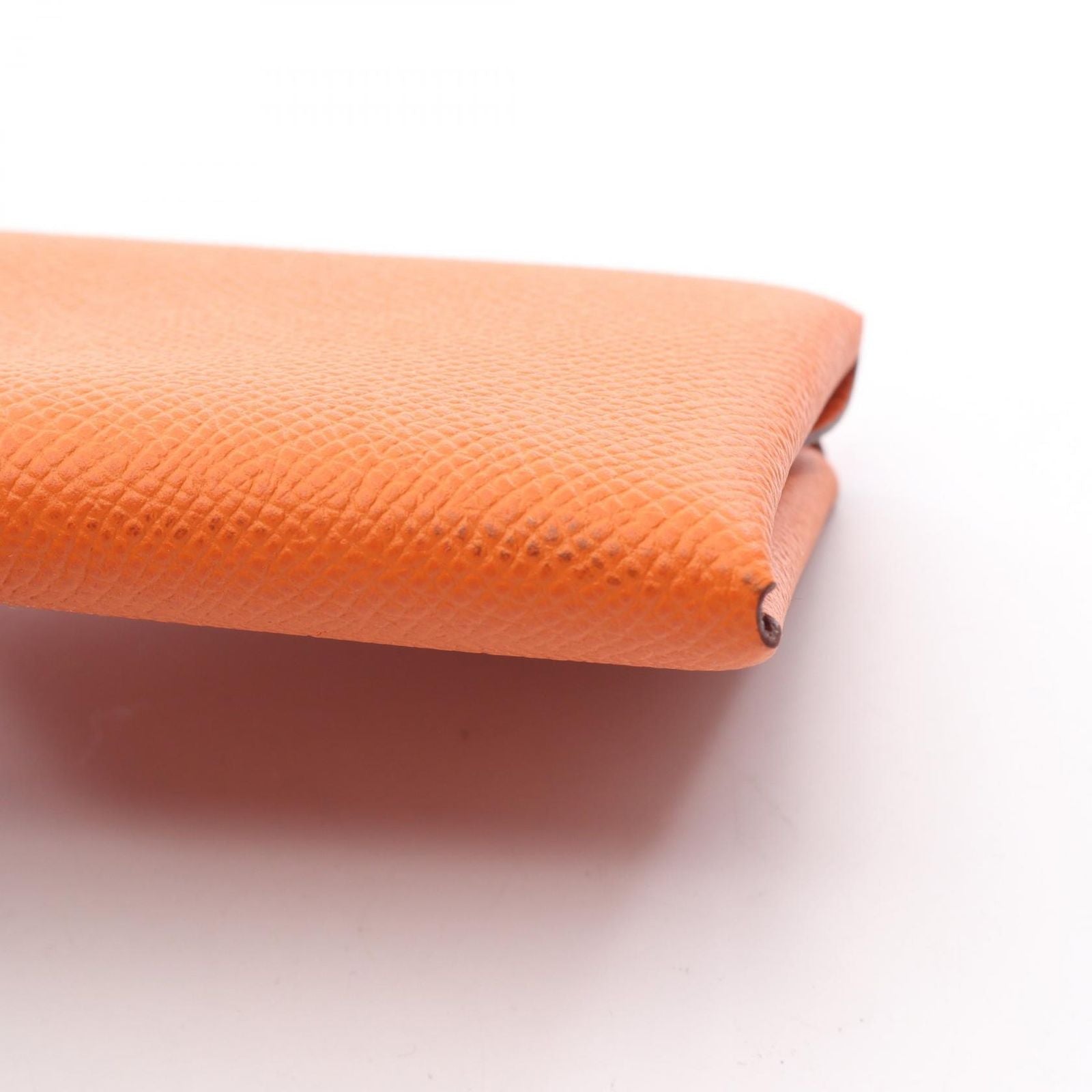Hermes Coin Case Calvi Duo Orange Leather Calf — view 7