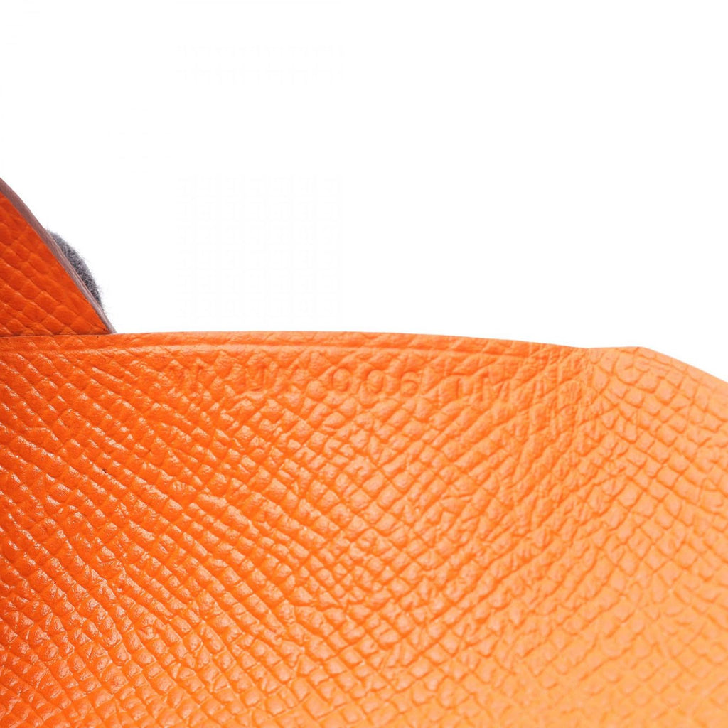 Hermes Coin Case Calvi Duo Orange Leather Calf — view 6