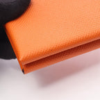 Hermes Coin Case Calvi Duo Orange Leather Calf — view 8