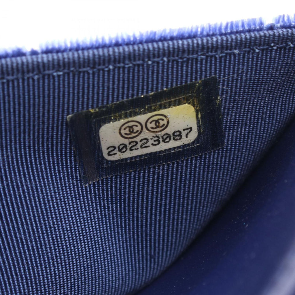 Chanel Shoulder Bag Quilted Navy Fabric Chain Wallet — view 5