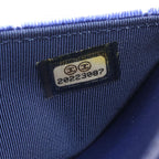 Chanel Shoulder Bag Quilted Navy Fabric Chain Wallet — view 5