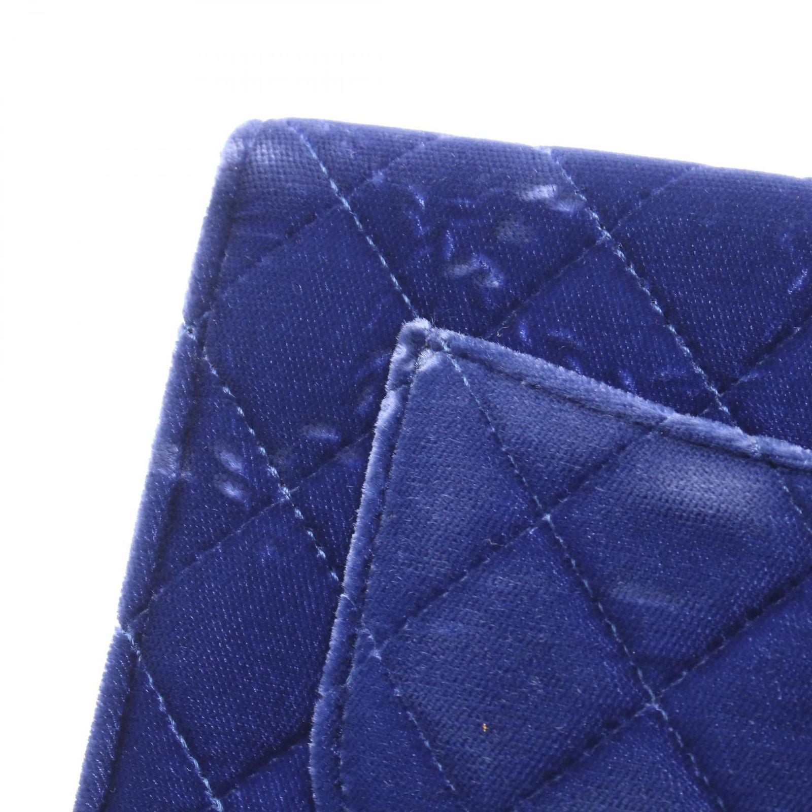 Chanel Shoulder Bag Quilted Navy Fabric Chain Wallet — view 8