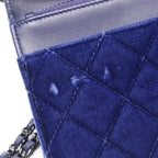 Chanel Shoulder Bag Quilted Navy Fabric Chain Wallet — view 7