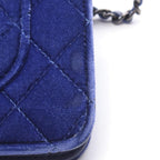 Chanel Shoulder Bag Quilted Navy Fabric Chain Wallet — view 9